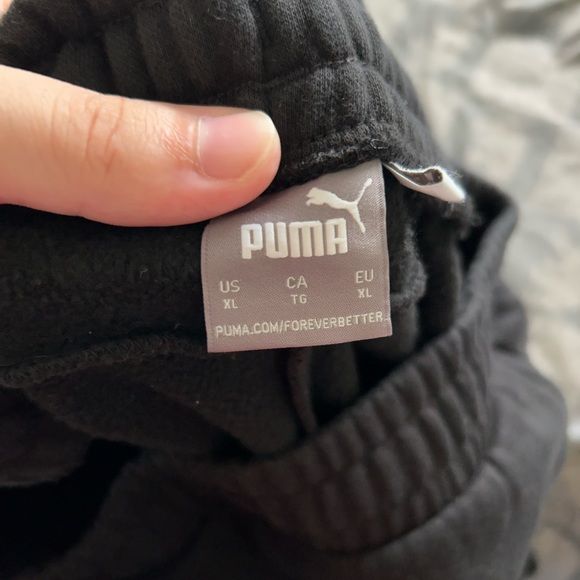 Men’s Black Puma Fleece Joggers Size XL - Picture 3 of 3